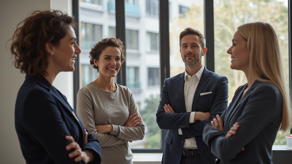 Diverse professionals in discussion